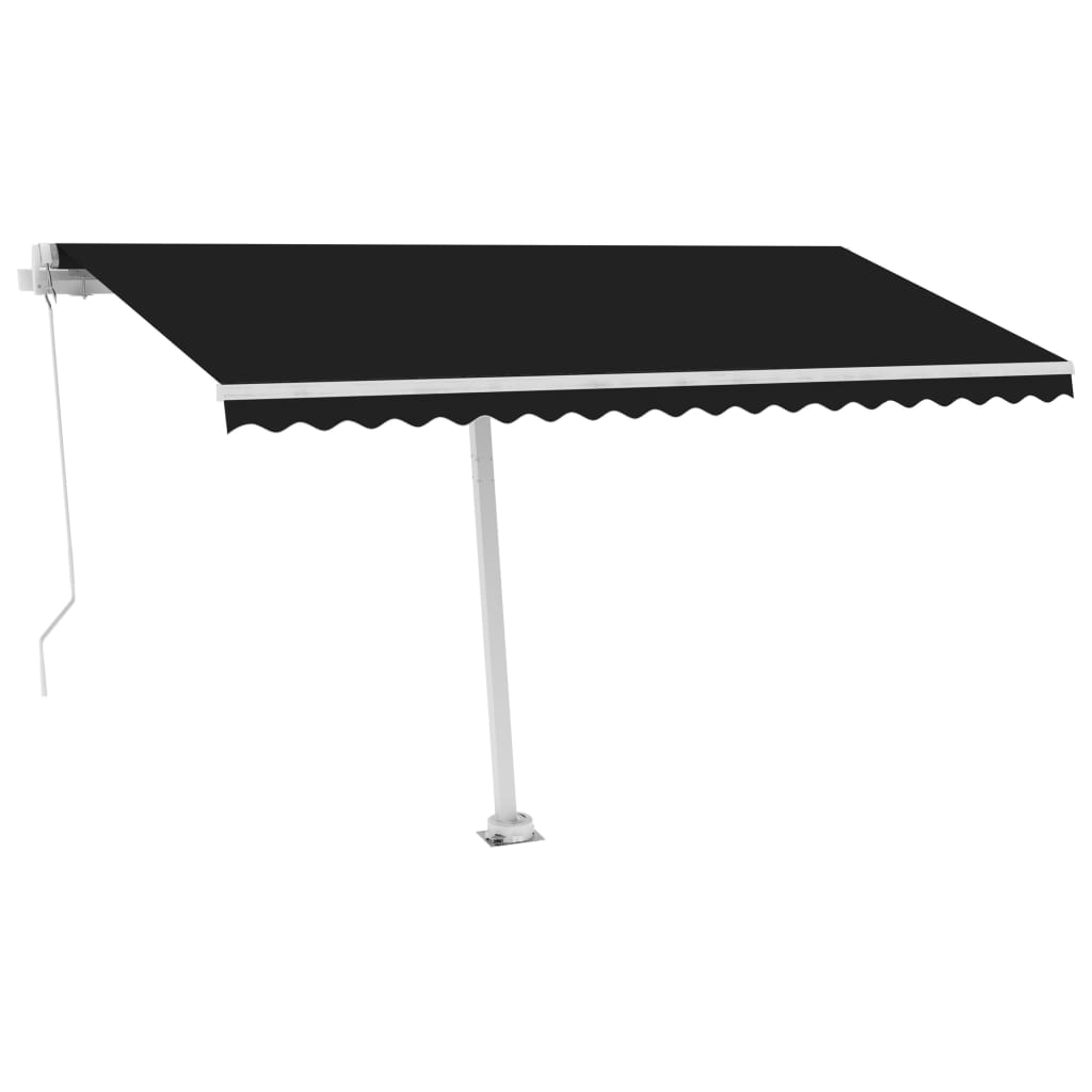 vidaXL Toldo retrátil manual independente 450x350 cm antracite