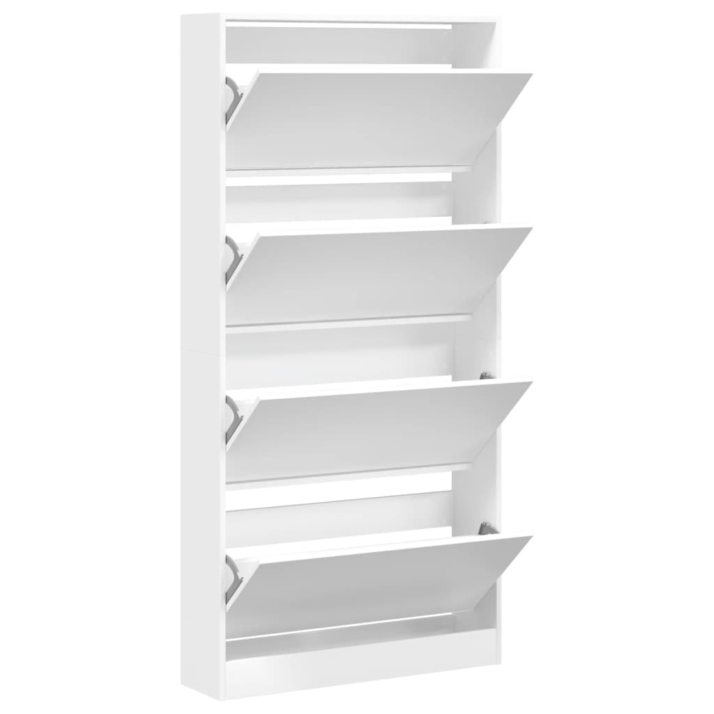 vidaXL Sapateira com 4 gavetas articuladas 80x21x163,5 cm branco