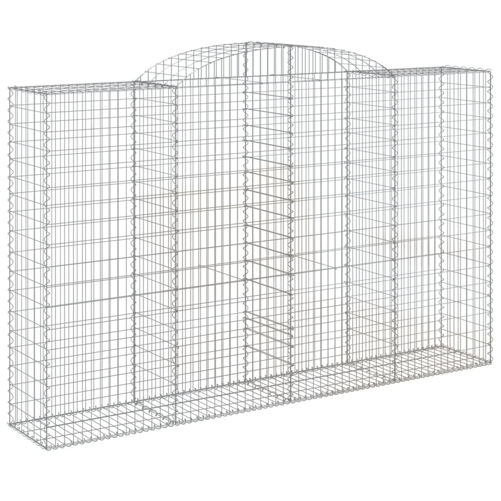 vidaXL Cestos gabião arqueados 13 pcs 300x50x180/200 ferro galvanizado