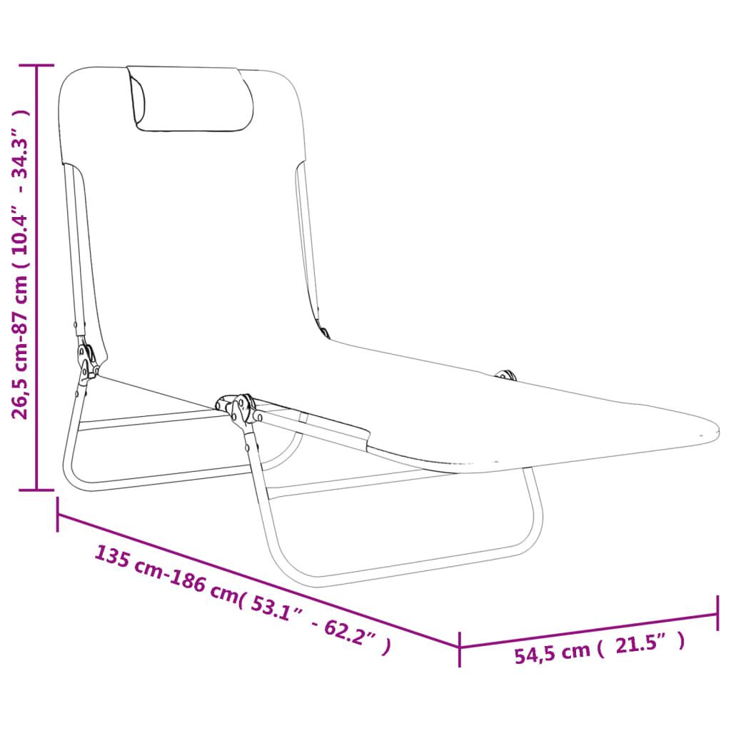 vidaXL Espreguiçadeiras dobráveis 2 pcs textilene e aço vermelho