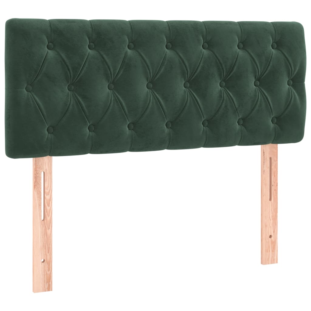 vidaXL Cabeceira de cama veludo 90x7x78/88 cm verde-escuro