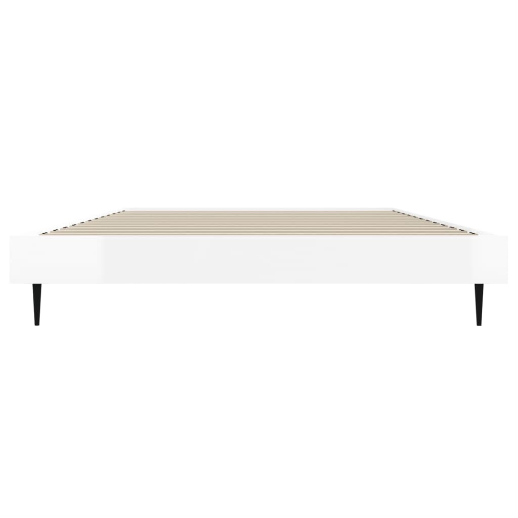 vidaXL Estrutura cama 90x190 cm derivados de madeira branco brilhante