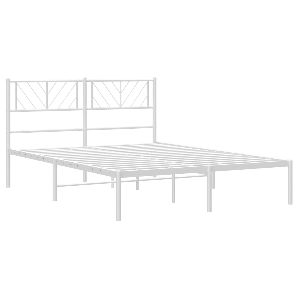 vidaXL Estrutura de cama com cabeceira 150x200 cm metal branco