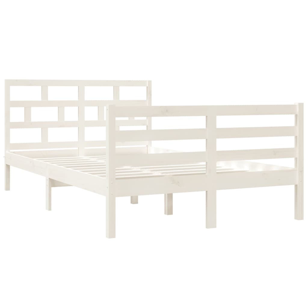 vidaXL Estrutura cama pequena casal 120x190 cm pinho maciço branco