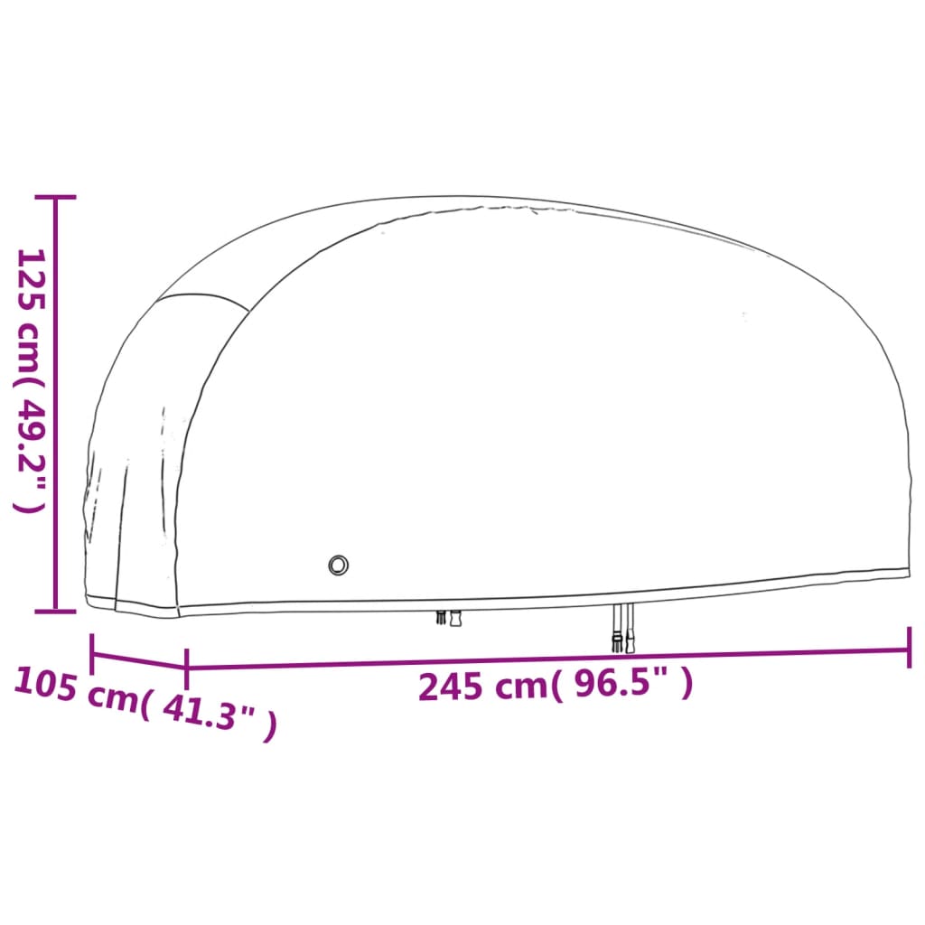 vidaXL Capa para motociclo 245x105x125 cm oxford preto