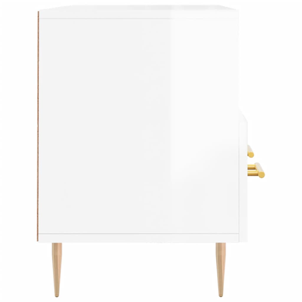 vidaXL Móvel para TV 102x36x50 cm derivados madeira branco brilhante