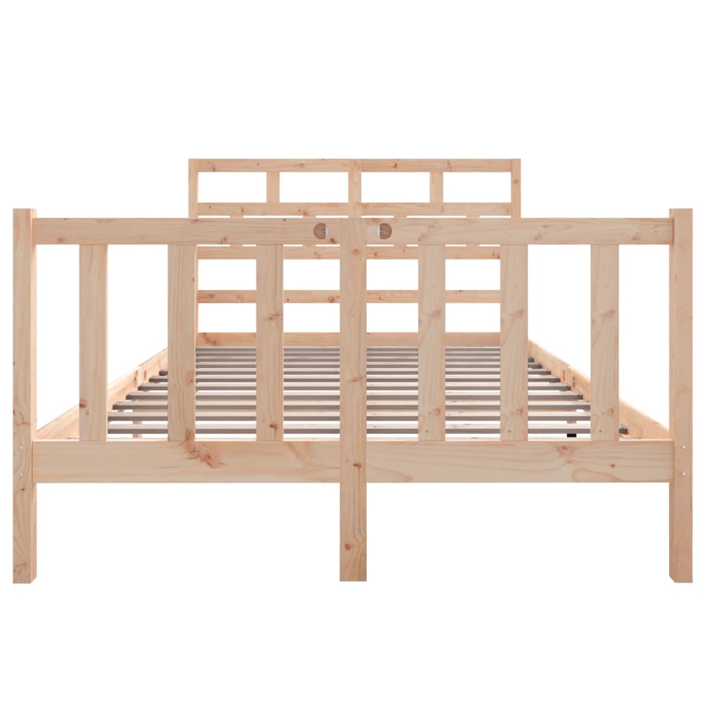 vidaXL Estrutura de cama pequena casal 120x190 cm pinho maciço