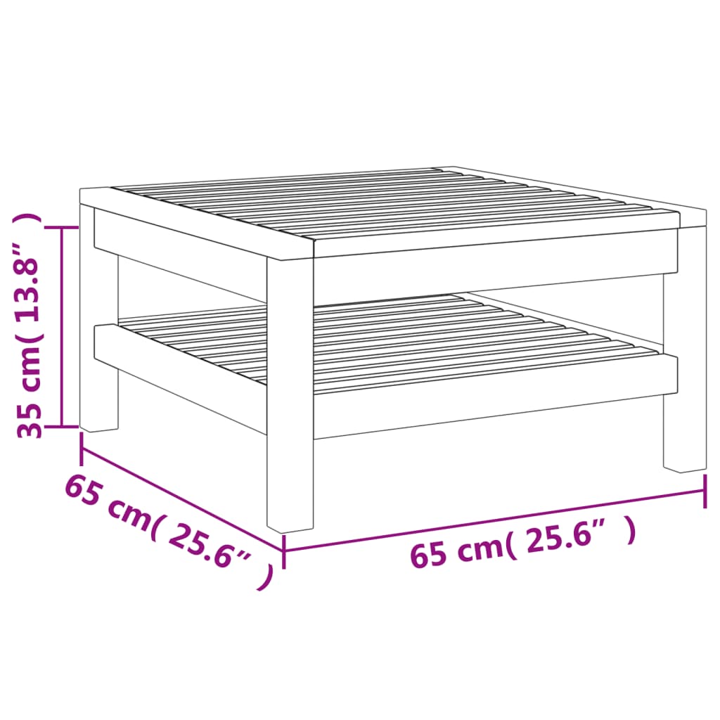 vidaXL 7 pcs conjunto lounge de jardim com almofadões acácia maciça