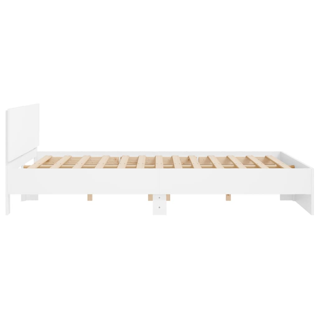 vidaXL Estrutura de cama com cabeceira 160x200 cm branco