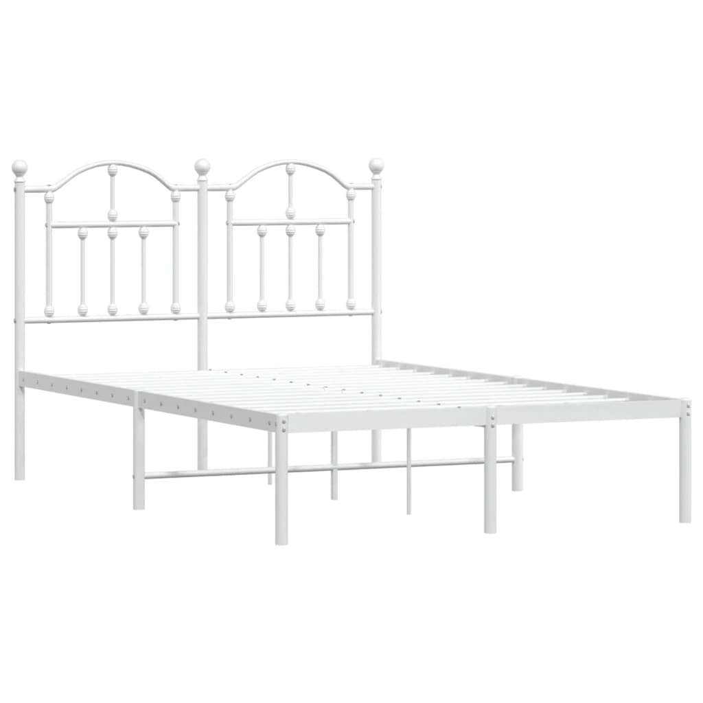 vidaXL Estrutura de cama com cabeceira 120x190 cm metal branco