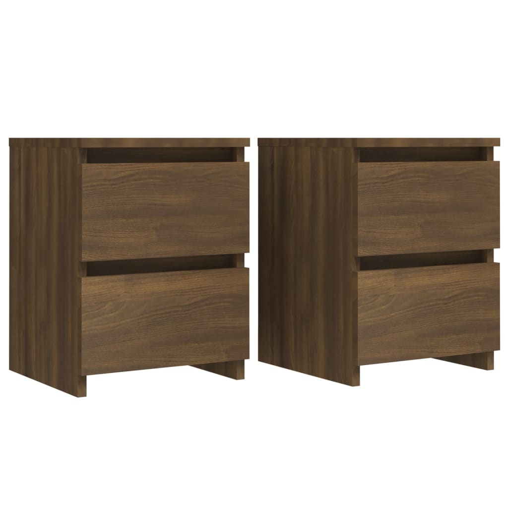 vidaXL Mesa cabeceira 2pcs 30x30x40cm deriv. madeira carvalho castanho