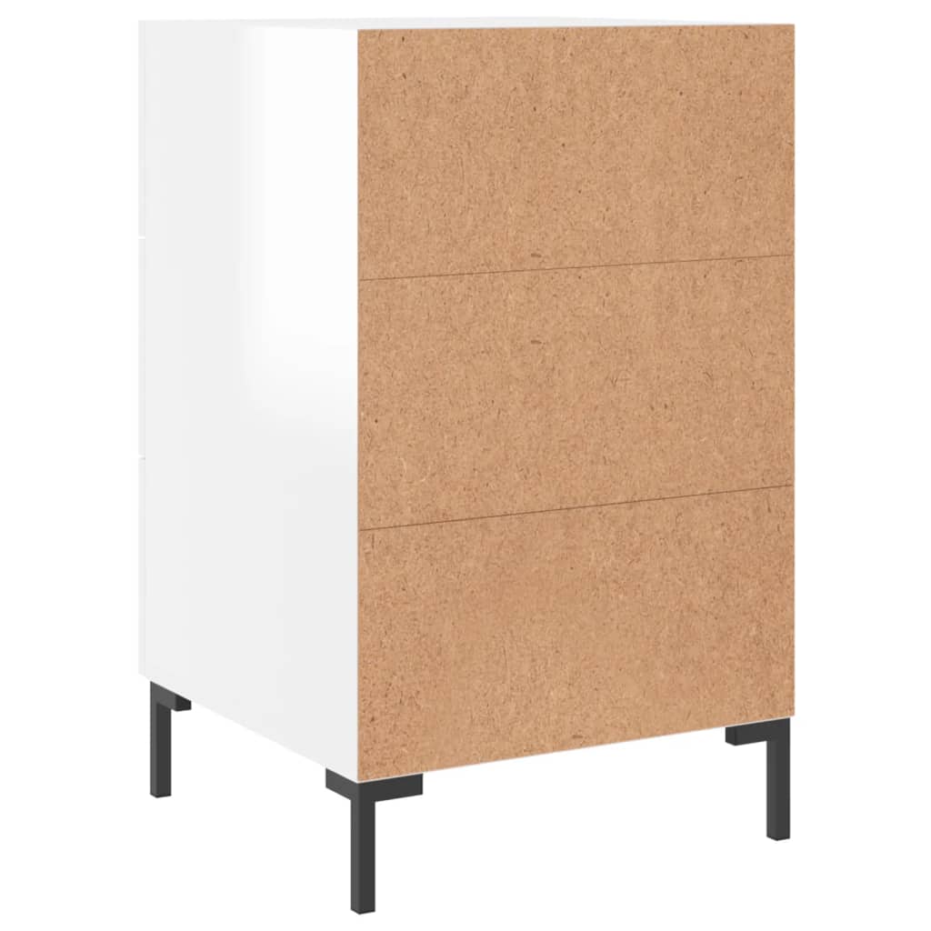 vidaXL Mesa de cabeceira 40x40x66cm derivados madeira branco brilhante