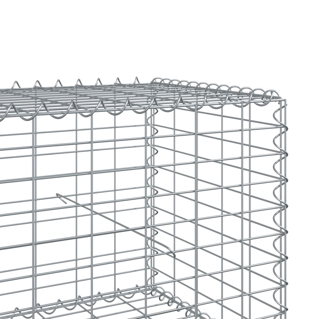 vidaXL Cesto gabião com cobertura 800x100x50 cm ferro galvanizado