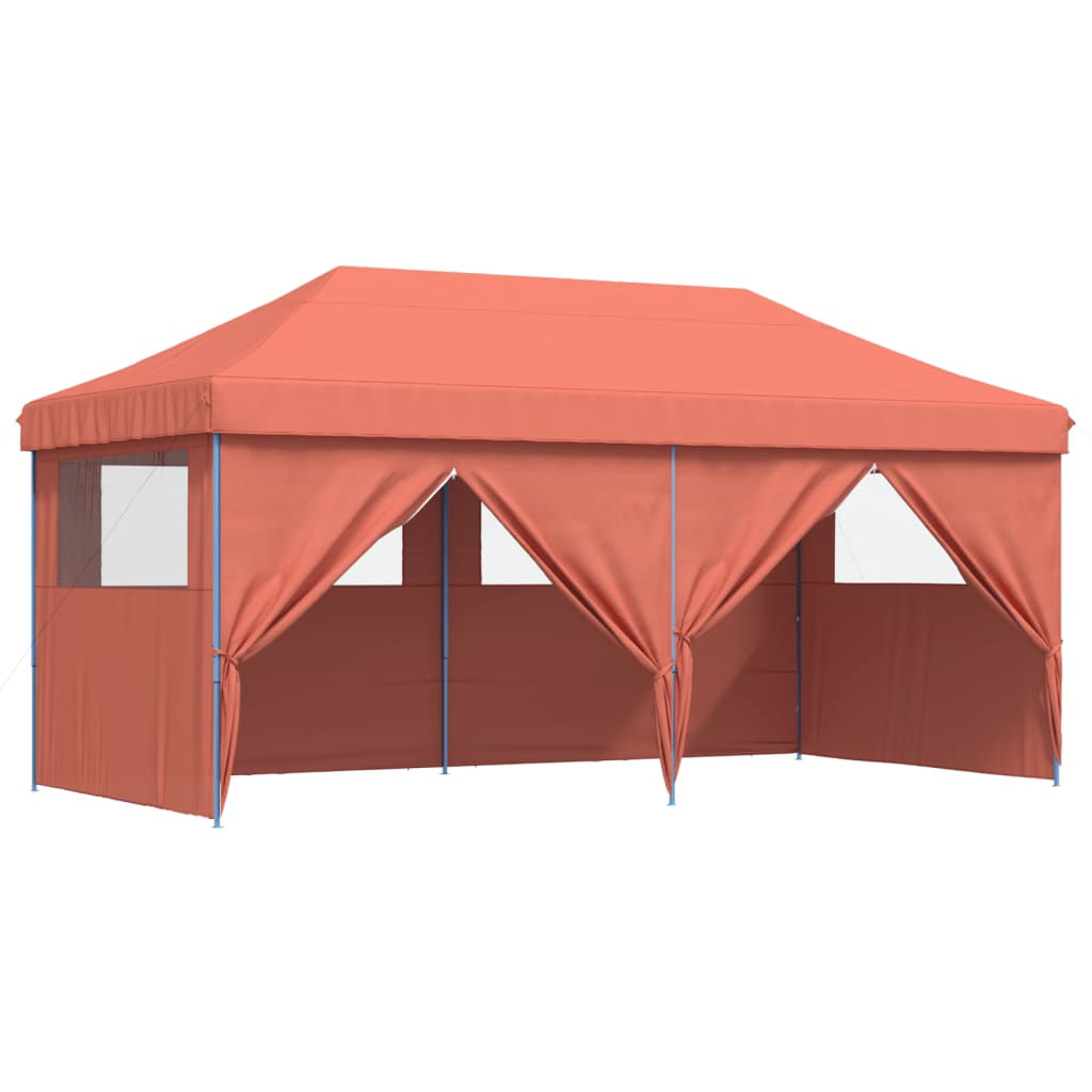 vidaXL Tenda p/ festas pop-up dobrável 4 paredes laterais terracotta