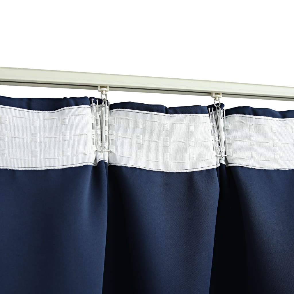 vidaXL Cortinas blackout com ganchos 2 pcs 140x225 cm azul