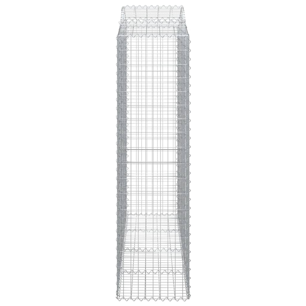 vidaXL Cestos gabião arqueados 3pcs 200x50x180/200cm ferro galvanizado