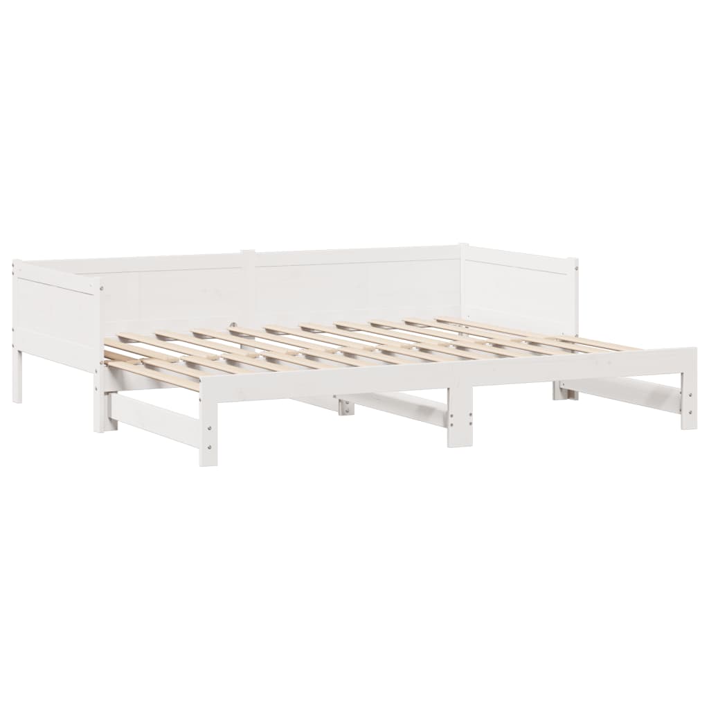 vidaXL Sofá-cama c/ gavetão e gavetas branco 80x200cm madeira de pinho