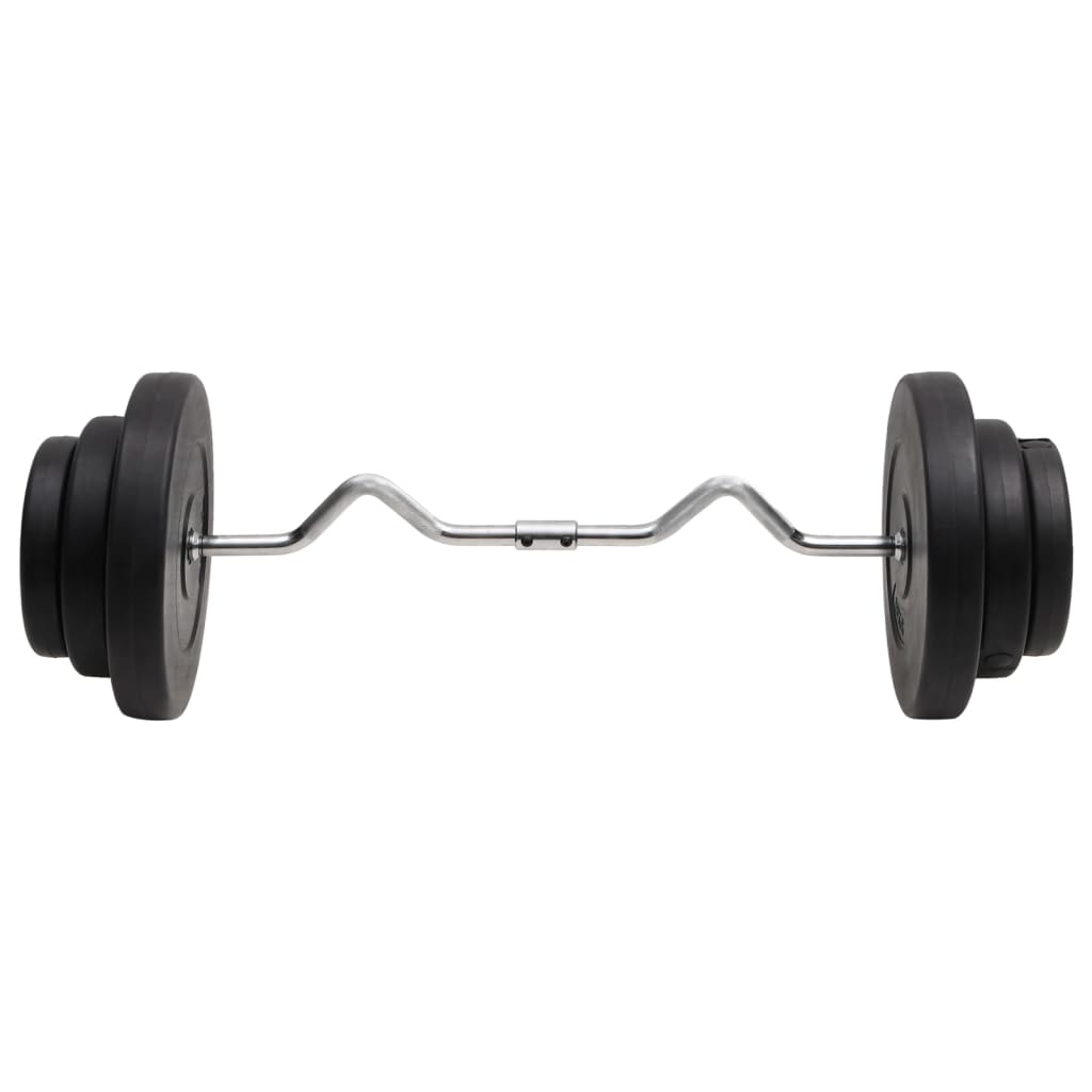 vidaXL Barra curl com discos 60 kg