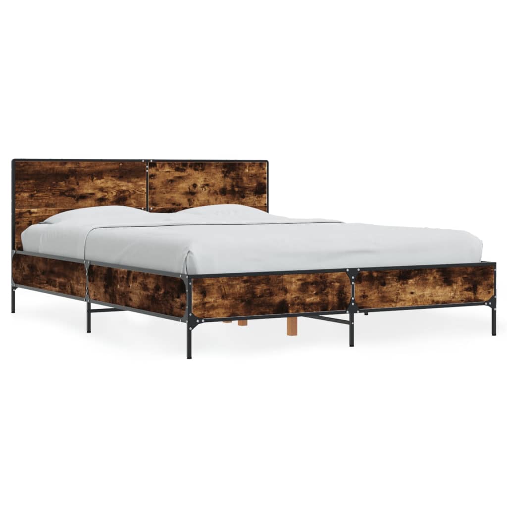 vidaXL Estrutura de cama 135x190 cm derivados madeira/metal