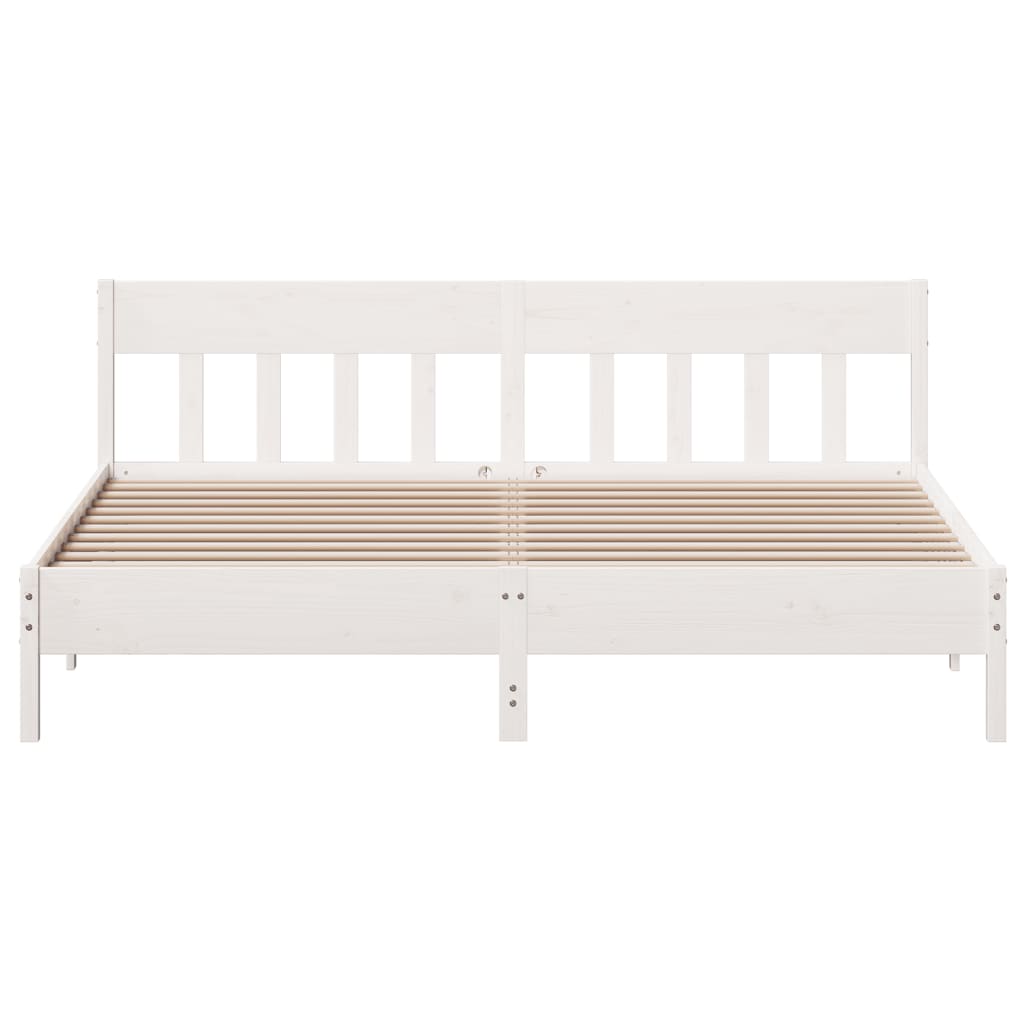 vidaXL Cama sem colchão 180x200 cm madeira de pinho maciça branco