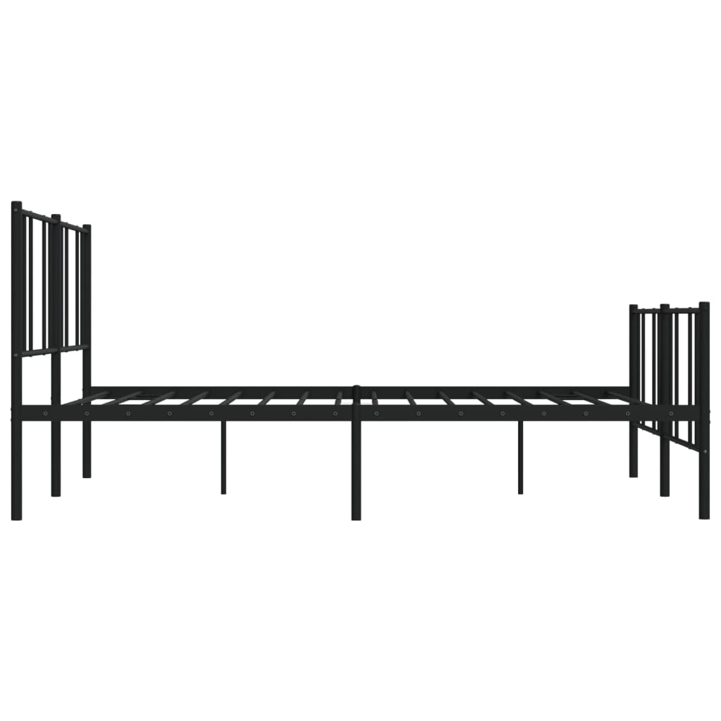 vidaXL Estrutura de cama com cabeceira e pés 200x200 cm metal preto