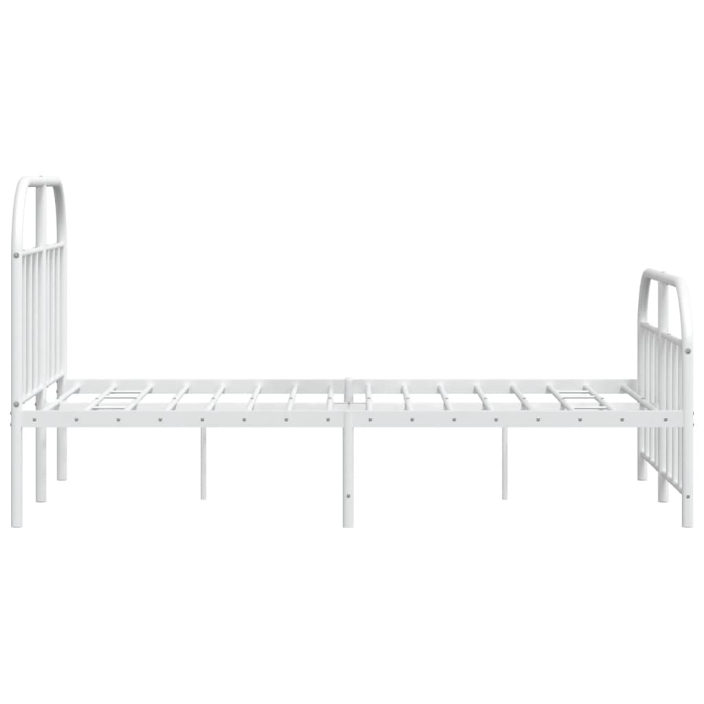 vidaXL Estrutura de cama com cabeceira e pés 120x200 cm metal branco