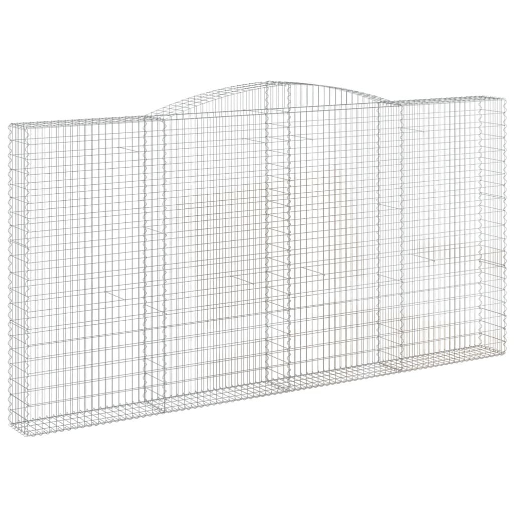 vidaXL Cestos gabião arqueados 4pcs 400x30x200/220cm ferro galvanizado