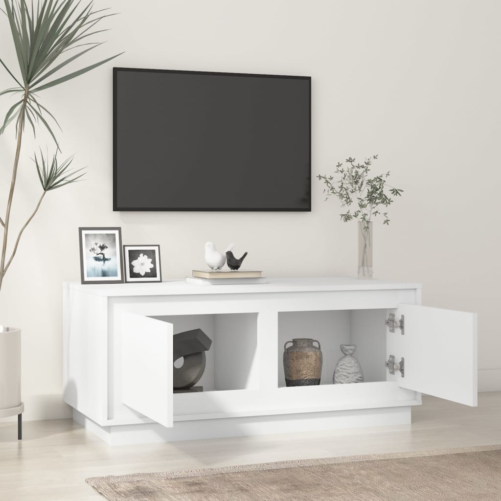 vidaXL Mesa de centro 102x50x44 cm derivados madeira branco brilhante