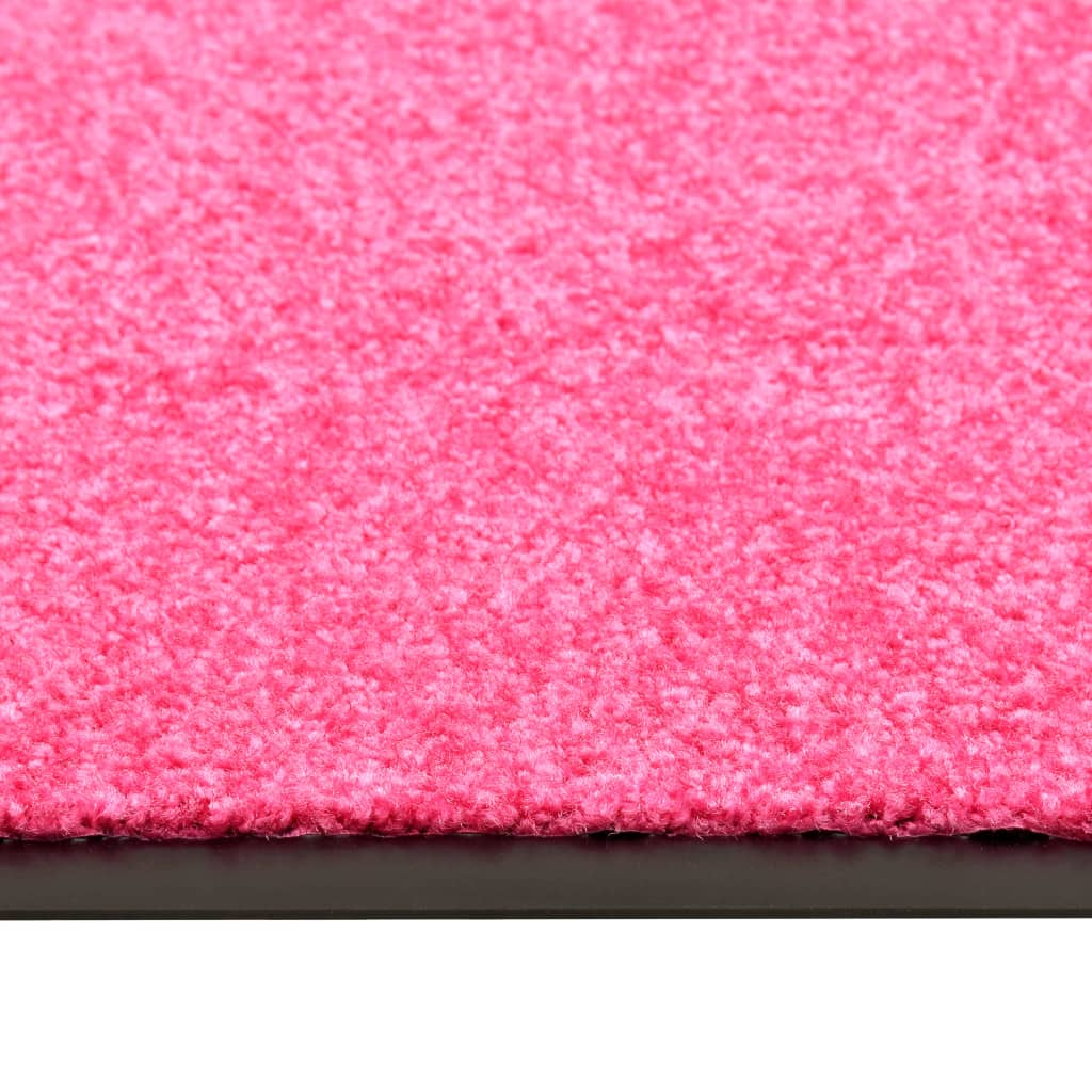 vidaXL Tapete de porta lavável 60x90 cm rosa