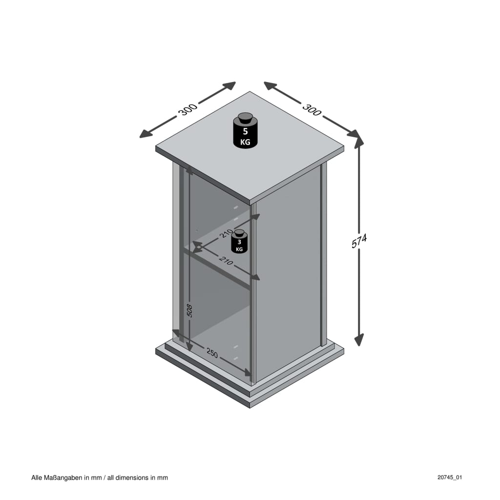 FMD Mesa decorativa com porta 57,4 cm cor matera