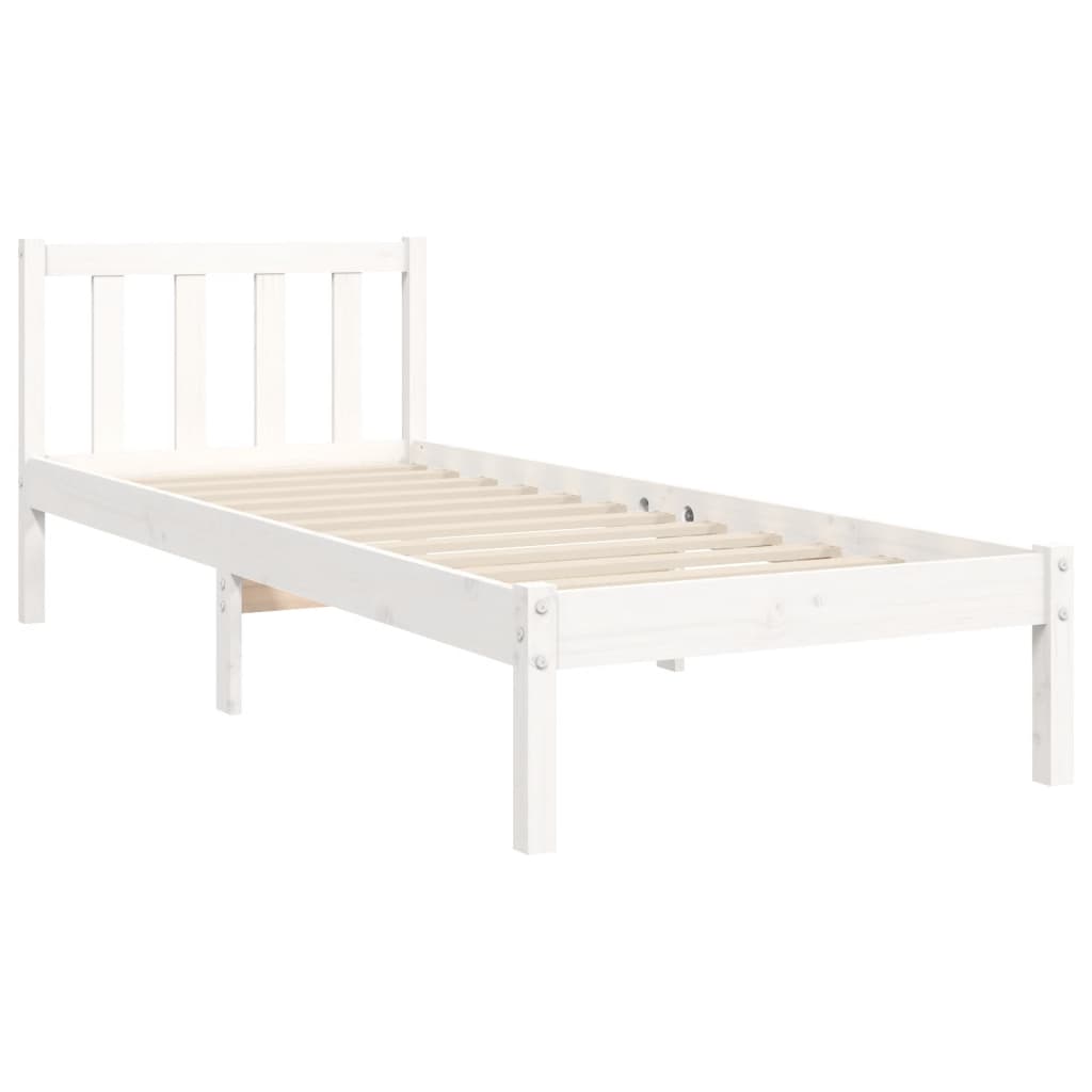 vidaXL Estrutura de cama com cabeceira 90x200 cm madeira maciça