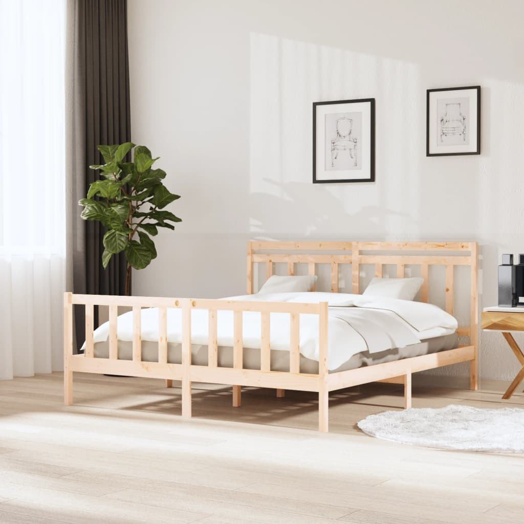 vidaXL Estrutura de cama 180x200 cm super king madeira maciça