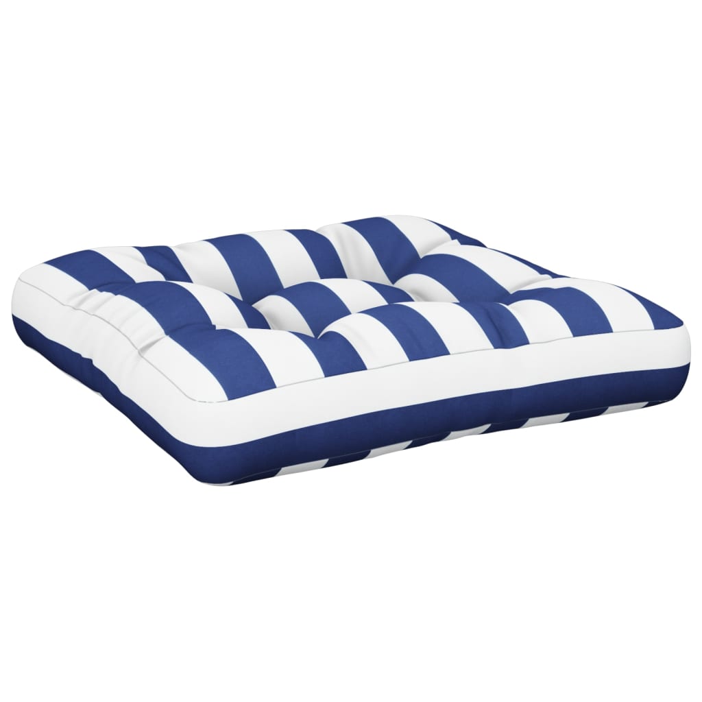 vidaXL Almofadão para paletes 58x58x10 cm tecido oxford azul/branco