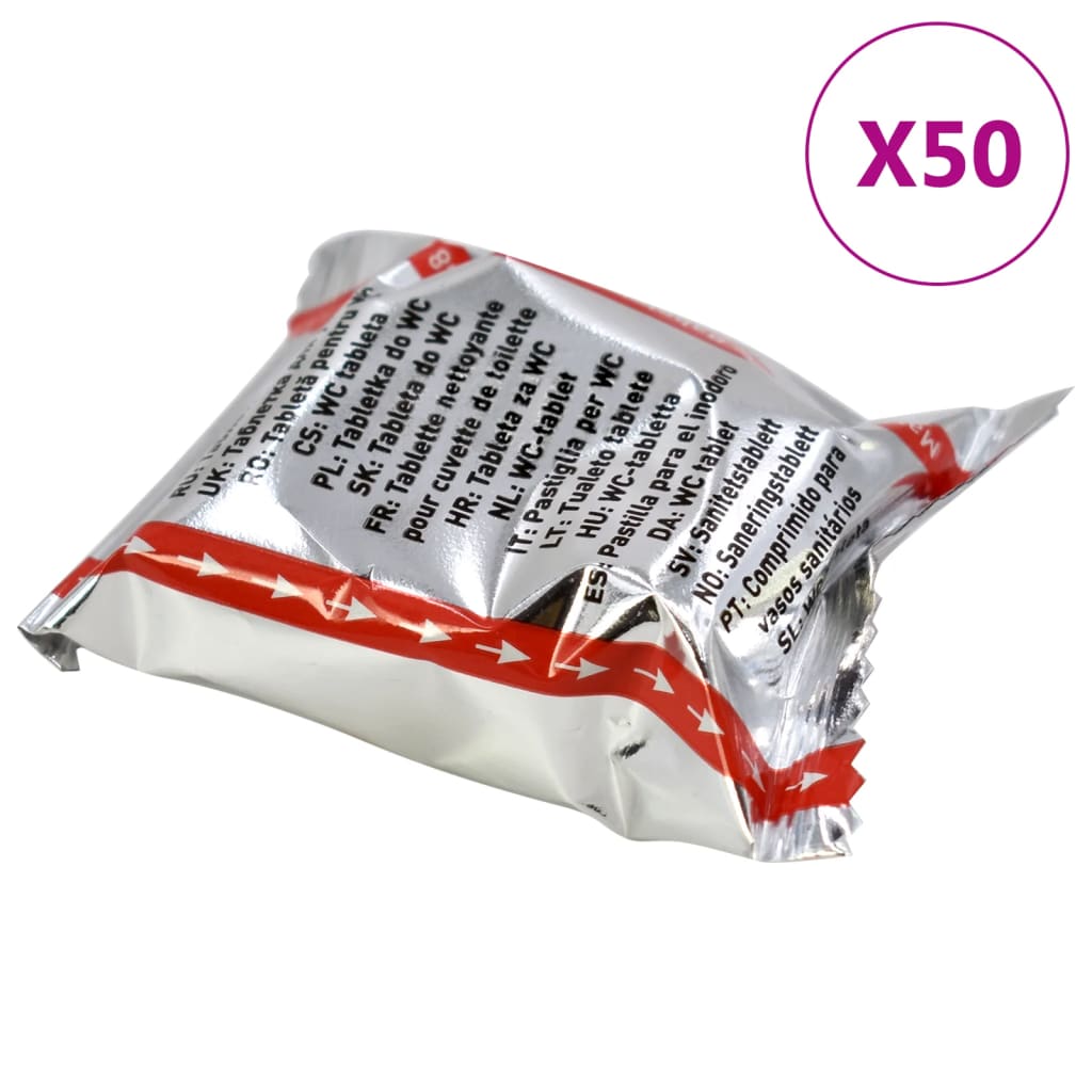 vidaXL Pastilhas para limpeza de sanitas/mictórios 50 pcs