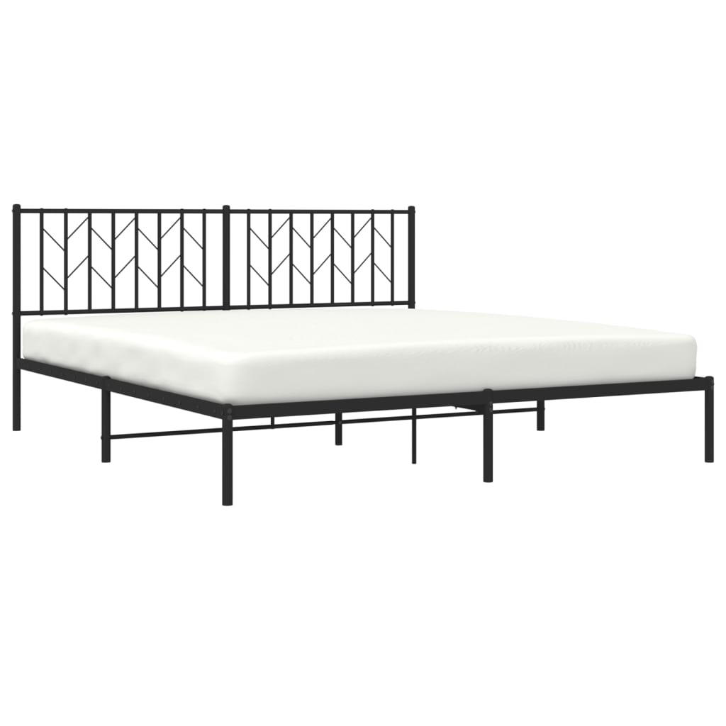 vidaXL Estrutura de cama com cabeceira 183x213 cm metal preto