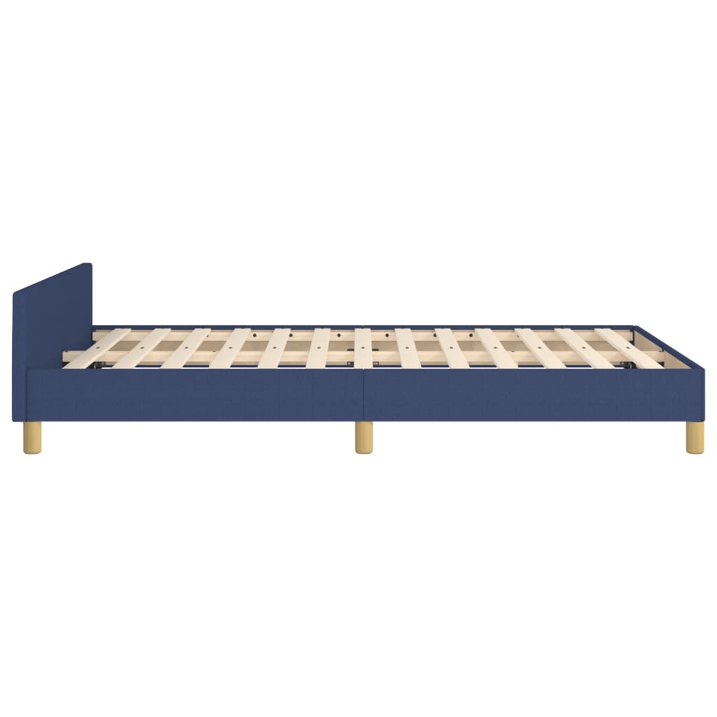 vidaXL Estrutura de cama com cabeceira 120x190 cm tecido azul