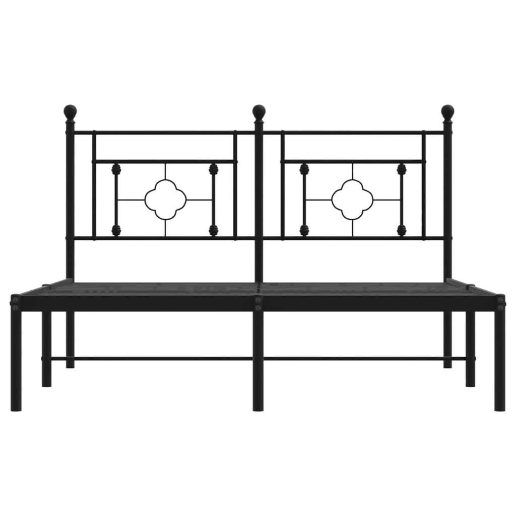 vidaXL Estrutura de cama com cabeceira 140x200 cm metal preto