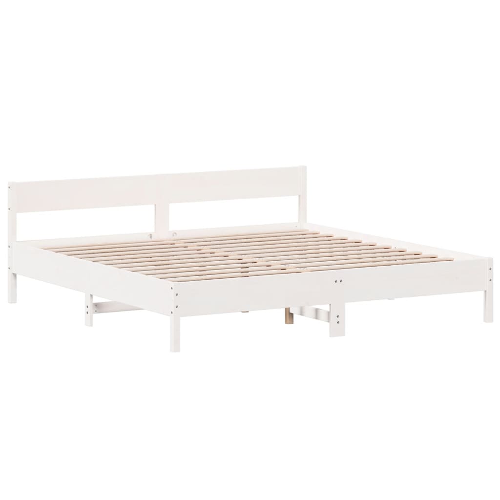 vidaXL Cama sem colchão 180x200 cm madeira de pinho maciça branco