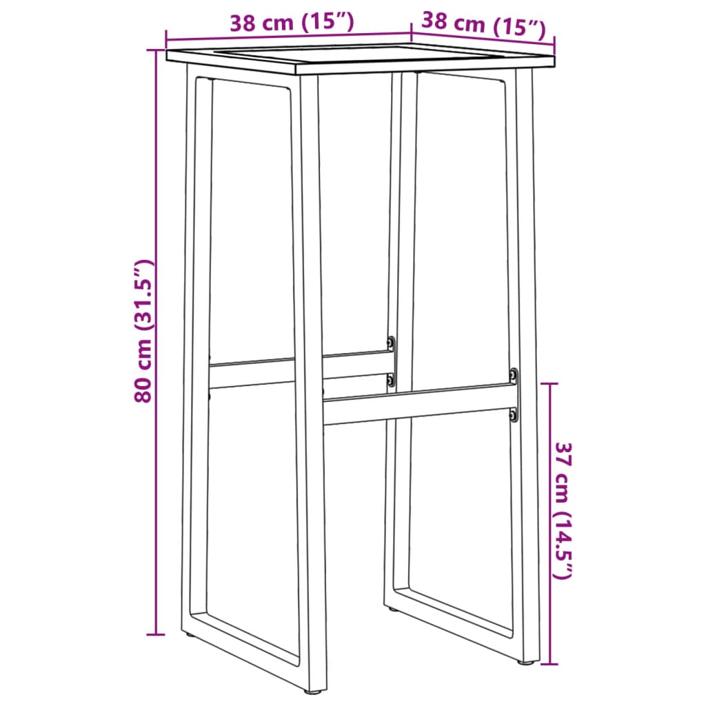 vidaXL Conjunto de bar para jardim 3 pcs aço revestido a pó preto