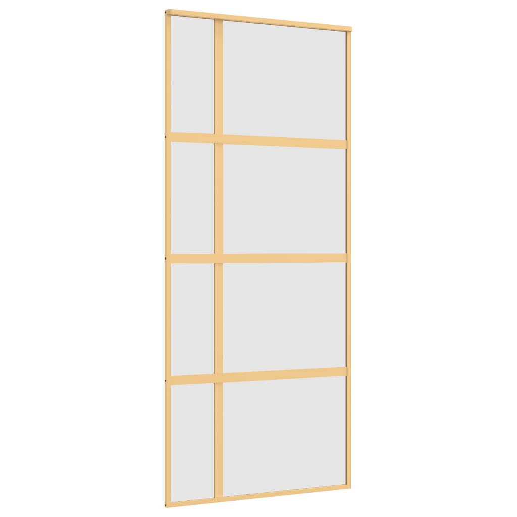 vidaXL Porta deslizante 90x205 cm vidro ESG fosco/alumínio dourado