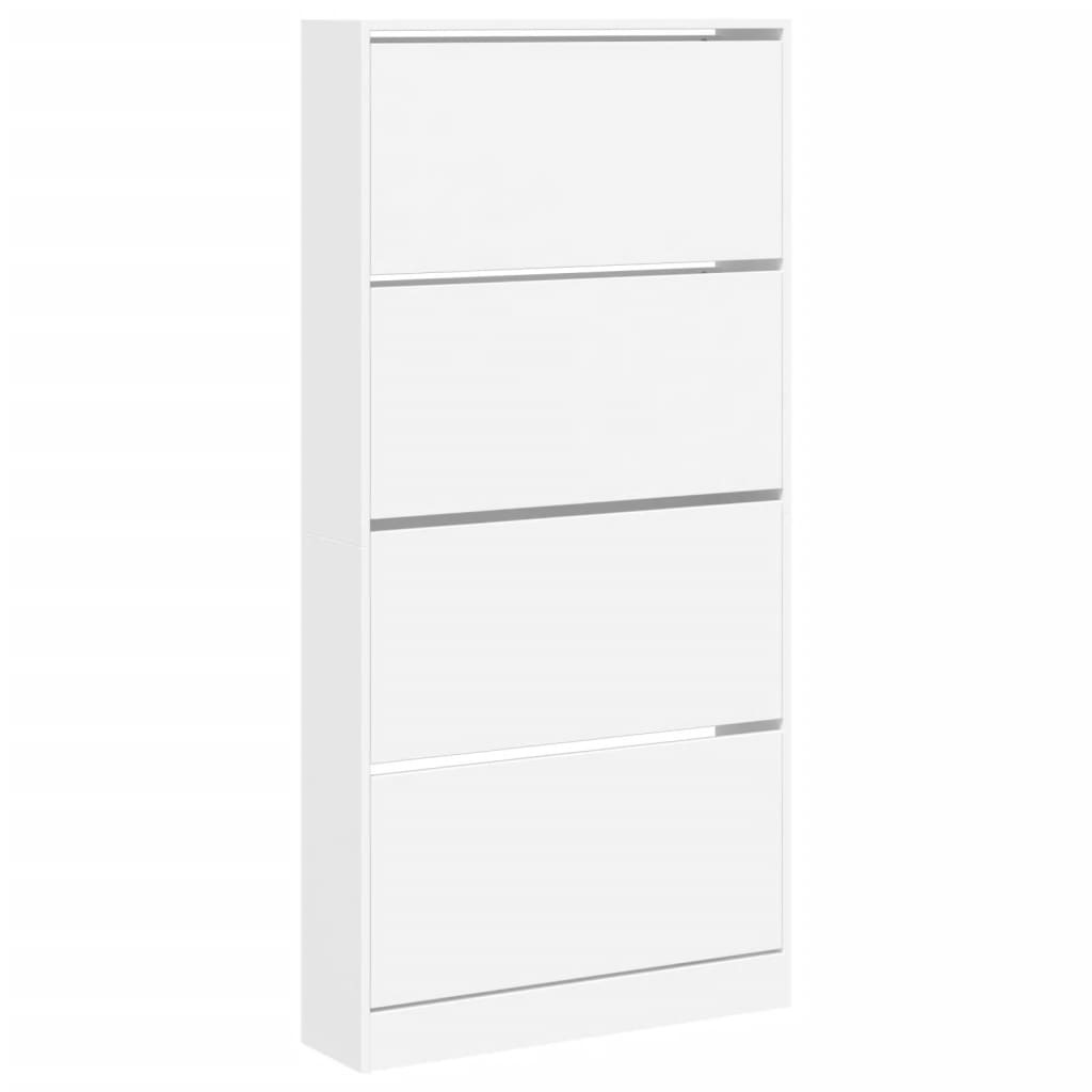 vidaXL Sapateira com 4 gavetas articuladas 80x21x163,5 cm branco