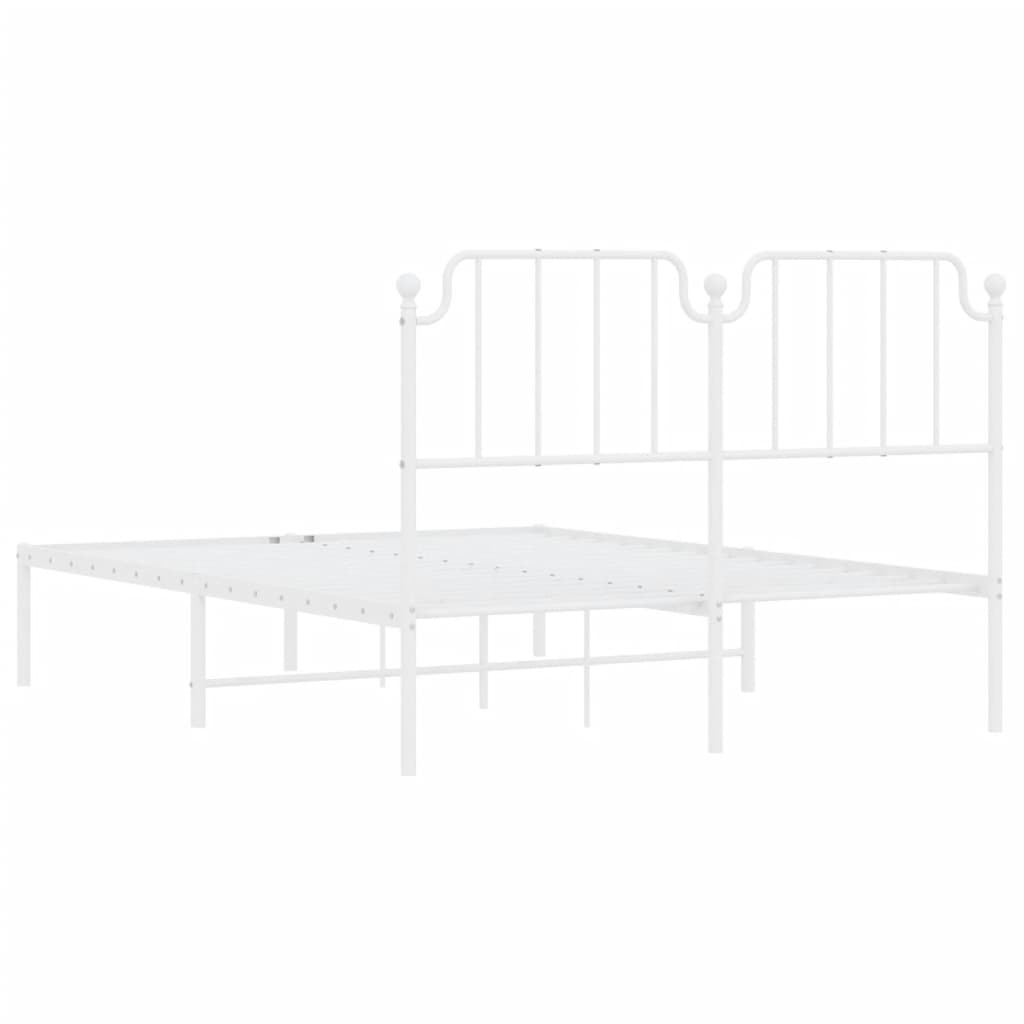 vidaXL Estrutura de cama com cabeceira 140x200 cm metal branco