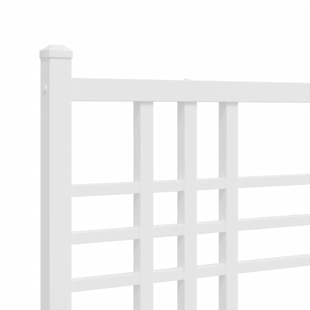 vidaXL Estrutura de cama com cabeceira e pés 193x203 cm metal branco