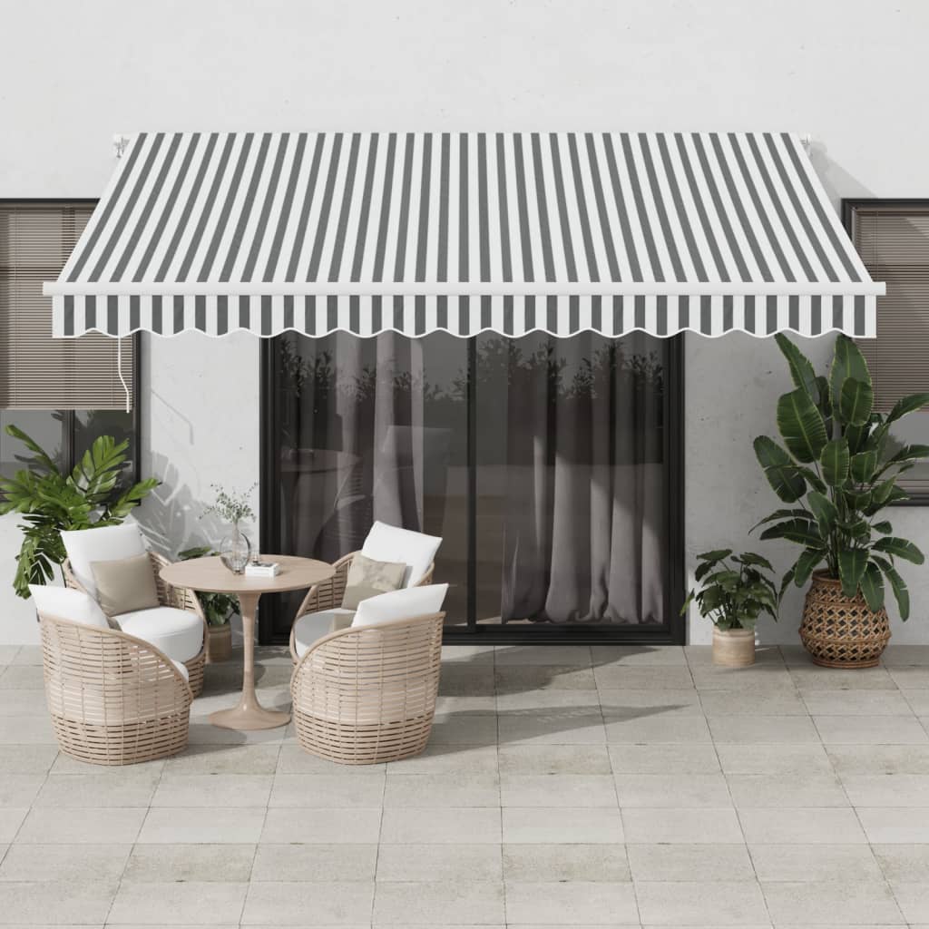 vidaXL Toldo retrátil automático 400x350 cm antracite e branco