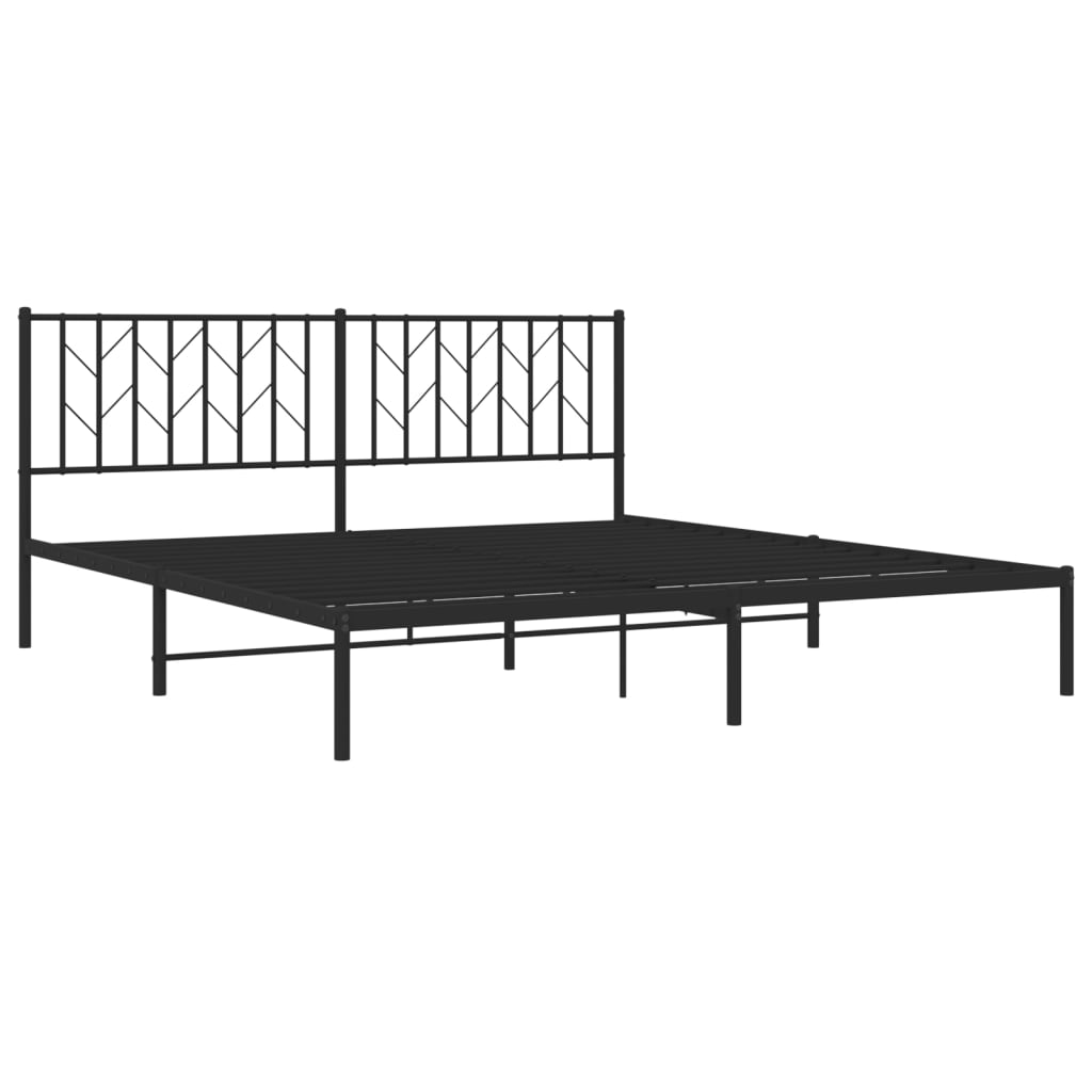 vidaXL Estrutura de cama com cabeceira 183x213 cm metal preto