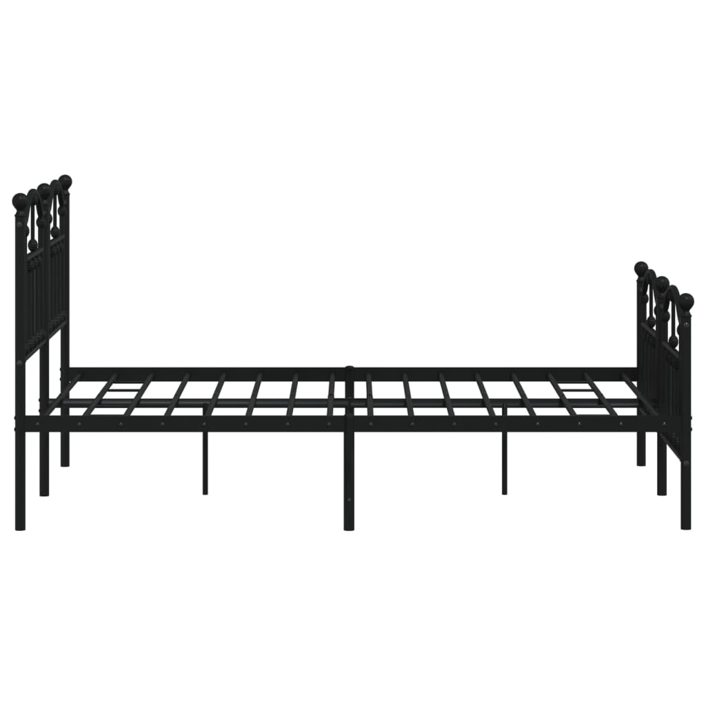 vidaXL Estrutura de cama com cabeceira e pés 120x200 cm metal preto