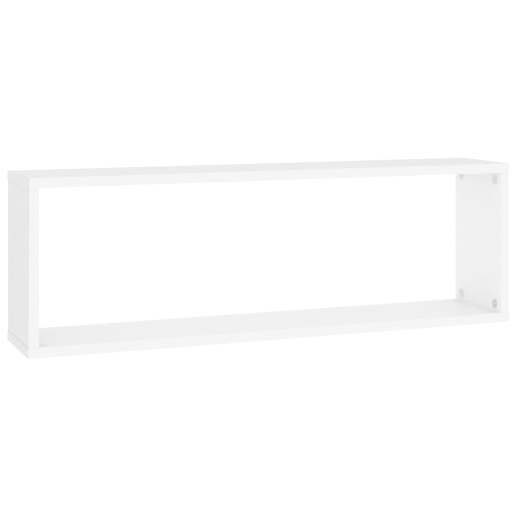 vidaXL Estantes parede cúbicas 2pcs deriv. madeira 80x15x26,5cm branco