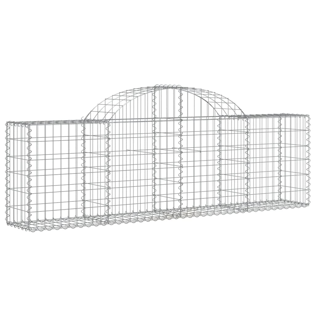 vidaXL Cestos gabião arqueados 5 pcs 200x30x60/80 cm ferro galvanizado