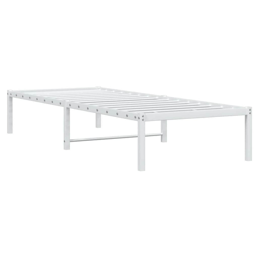 vidaXL Estrutura de cama 75x190 cm metal branco