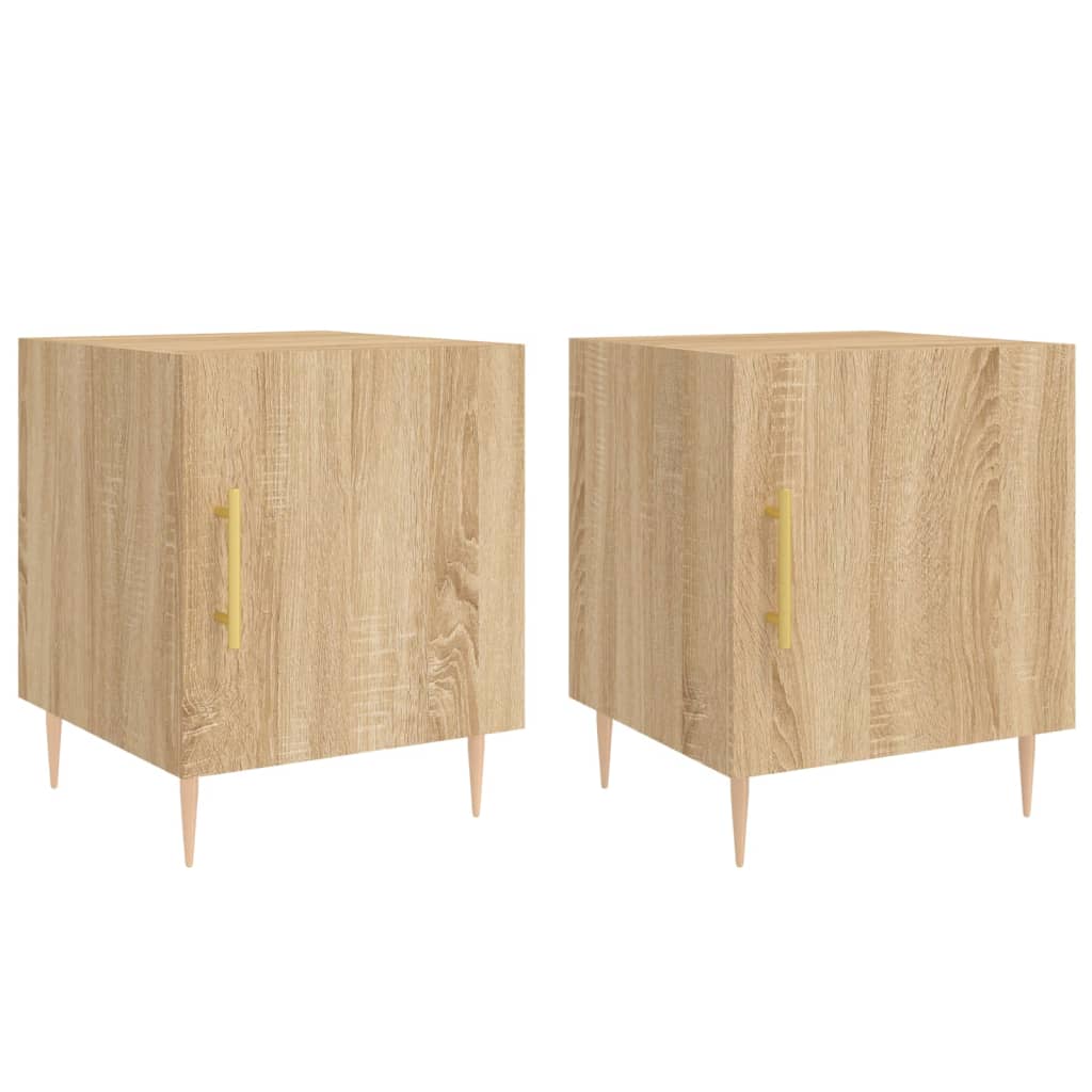 vidaXL Mesa cabeceira 2pcs 40x40x50cm deriv. madeira carvalho sonoma